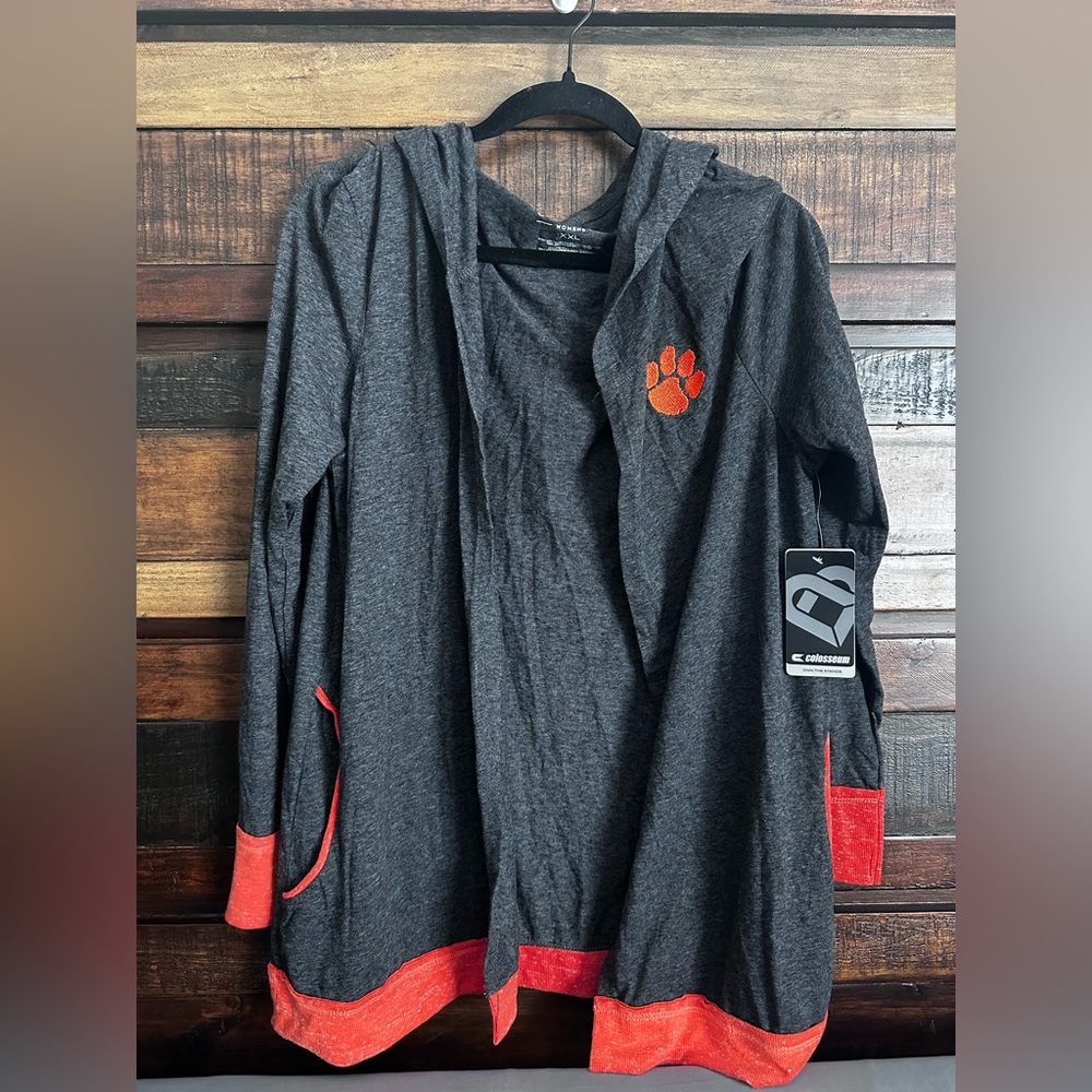 NWT Women’s Clemson Cardigan with Hoodie & Pockets